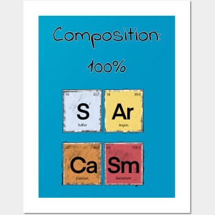 Science Sarcasm S Ar Ca Sm Elements of Humor Composition blue Posters and Art